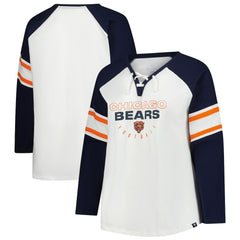 Women's Plus Size Redzone Lace Up Long Sleeve T-Shirt - Chicago Bears
