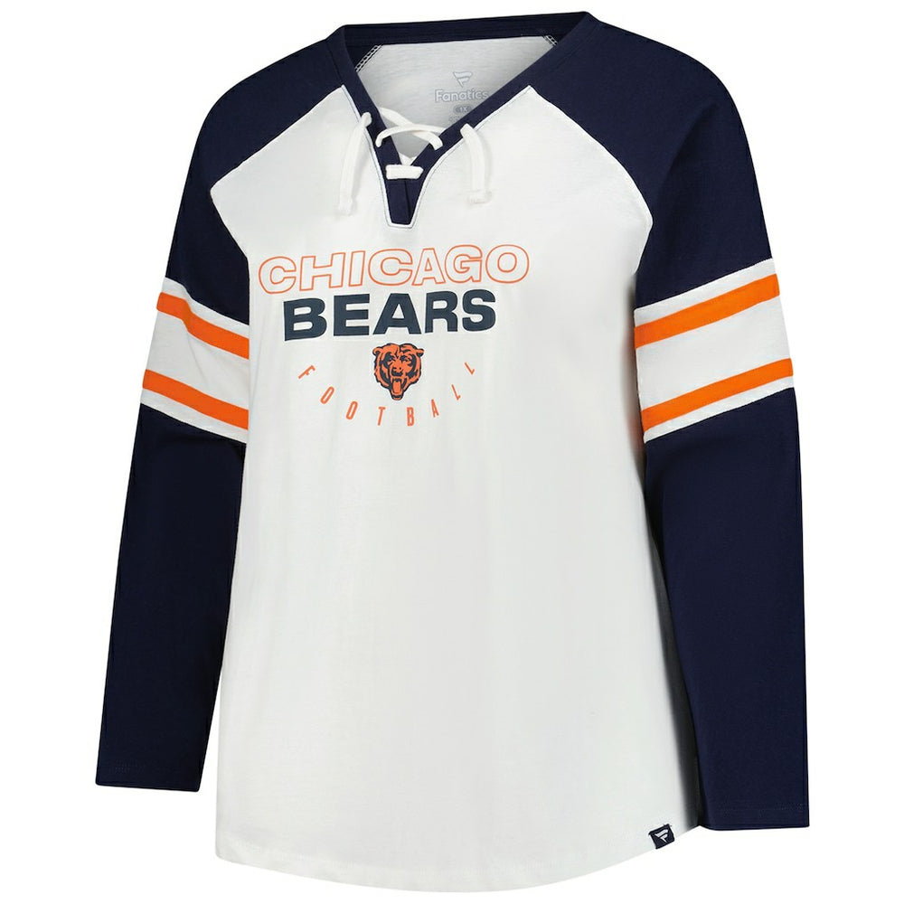 Women's Plus Size Redzone Lace Up Long Sleeve T-Shirt - Chicago Bears