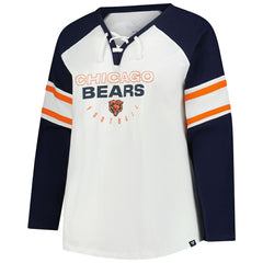 Women's Plus Size Redzone Lace Up Long Sleeve T-Shirt - Chicago Bears
