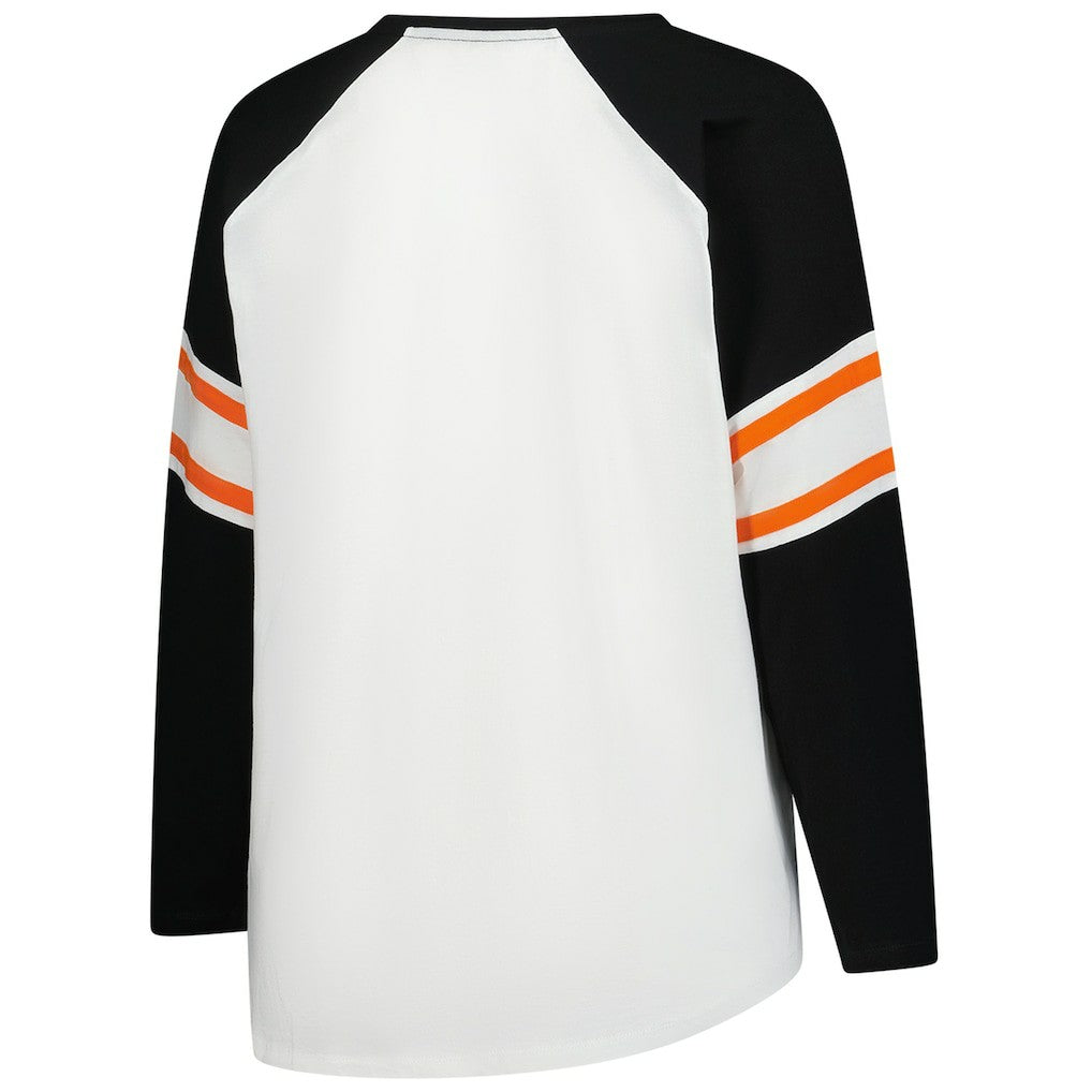 Women's Plus Size Redzone Lace Up Long Sleeve T-Shirt - Cincinnati Bengals