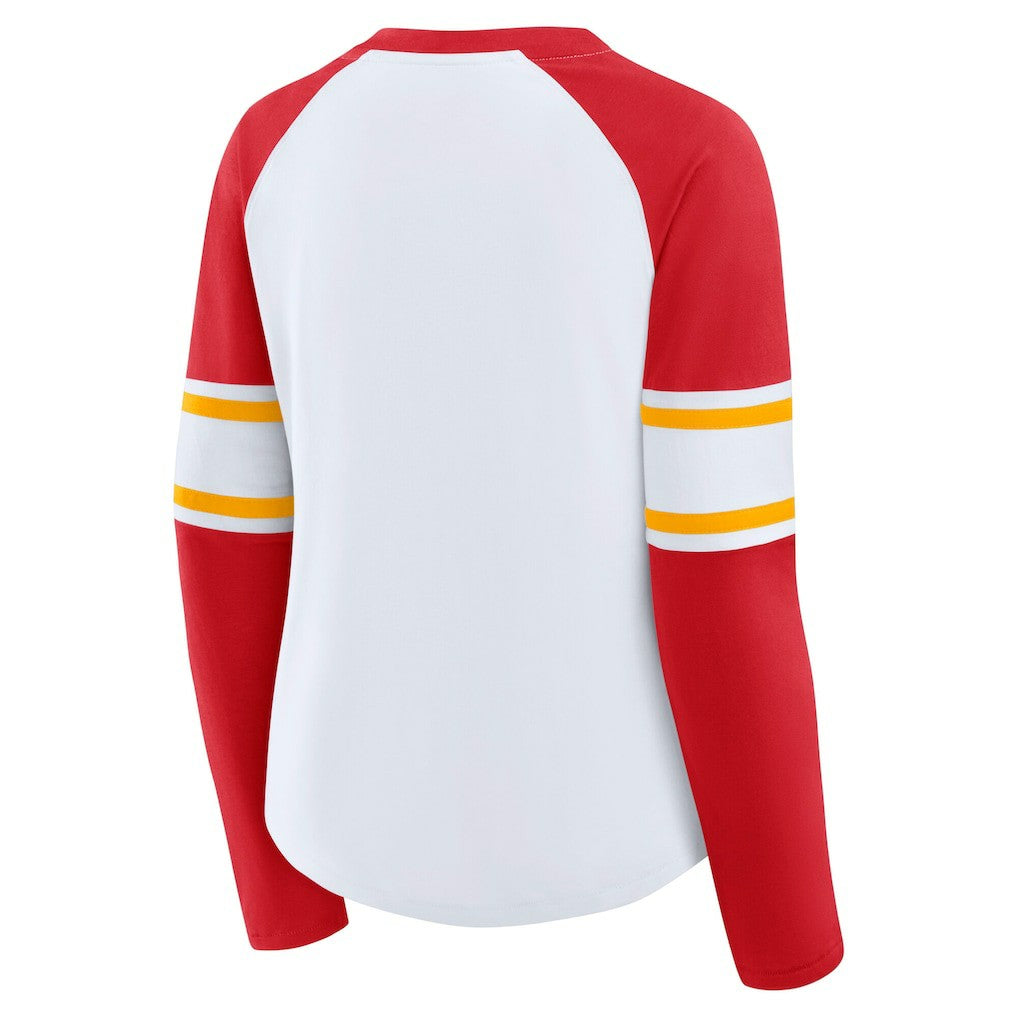 Women's Plus Size Redzone Lace Up Long Sleeve T-Shirt - Kansas City Chiefs