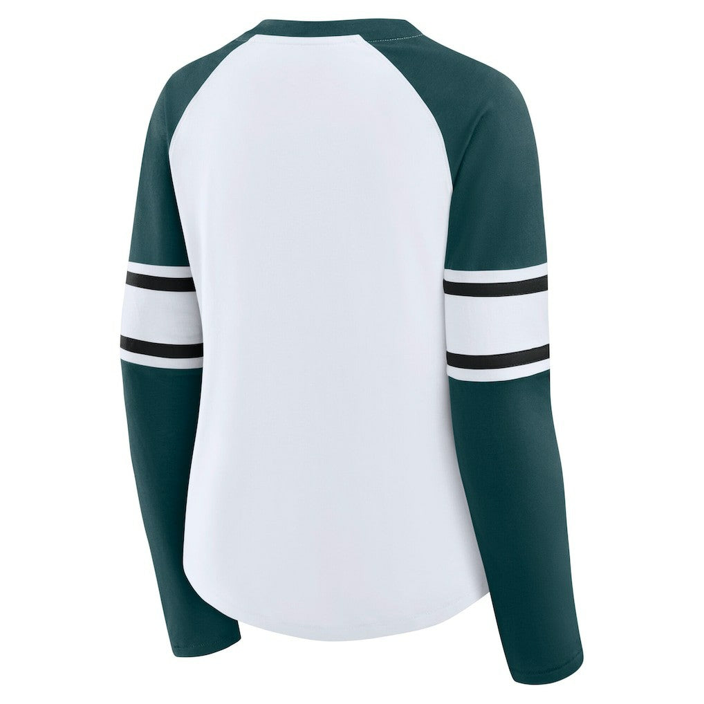 Women's Plus Size Redzone Lace Up Long Sleeve T-Shirt - Philadelphia Eagles