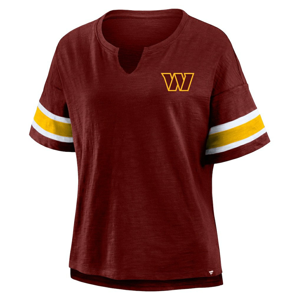 Women's Plus Size Redzone Notch Neck T-Shirt - Washington Commanders