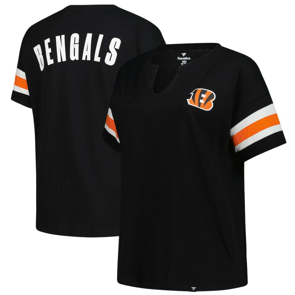 Women's Plus Size Redzone Notch Neck T-Shirt - Cincinnati Bengals