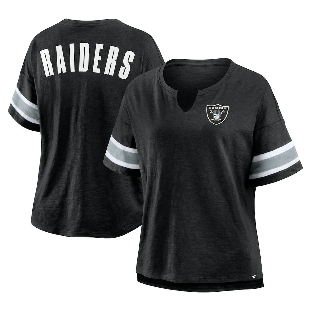 Women's Plus Size Redzone Notch Neck T-Shirt - Las Vegas Raiders