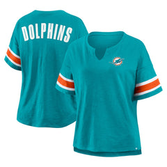 Women's Plus Size Redzone Notch Neck T-Shirt - Miami Dolphins