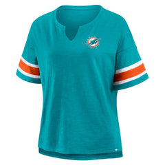 Women's Plus Size Redzone Notch Neck T-Shirt - Miami Dolphins