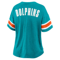 Women's Plus Size Redzone Notch Neck T-Shirt - Miami Dolphins