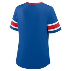 Women's Plus Size Red Zone Athena Lace-Up V-Notch Neck T-Shirt - Buffalo Bills