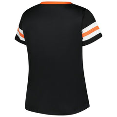 Women's Plus Size Red Zone Athena Lace-Up V-Notch Neck T-Shirt - Cincinnati Bengals