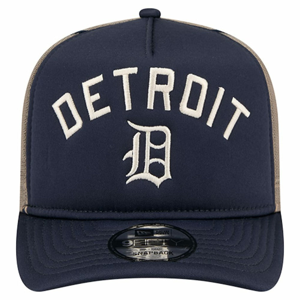 MLB Detroit Tigers New Era Vintage Arched Foam Front 9FIFTY A-Frame Adjustable Trucker Hat