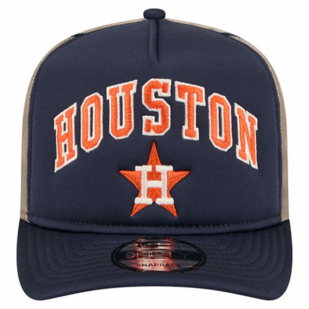 MLB Houston Astros New Era Vintage Arched Foam Front 9FIFTY A-Frame Adjustable Trucker Hat