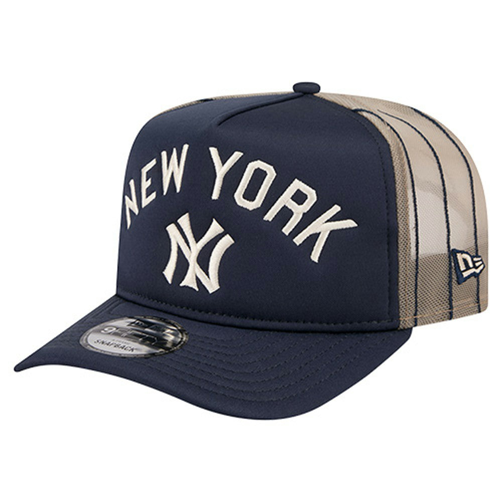 MLB New York Yankees New Era Vintage Arched Foam Front 9FIFTY A-Frame Adjustable Trucker Hat