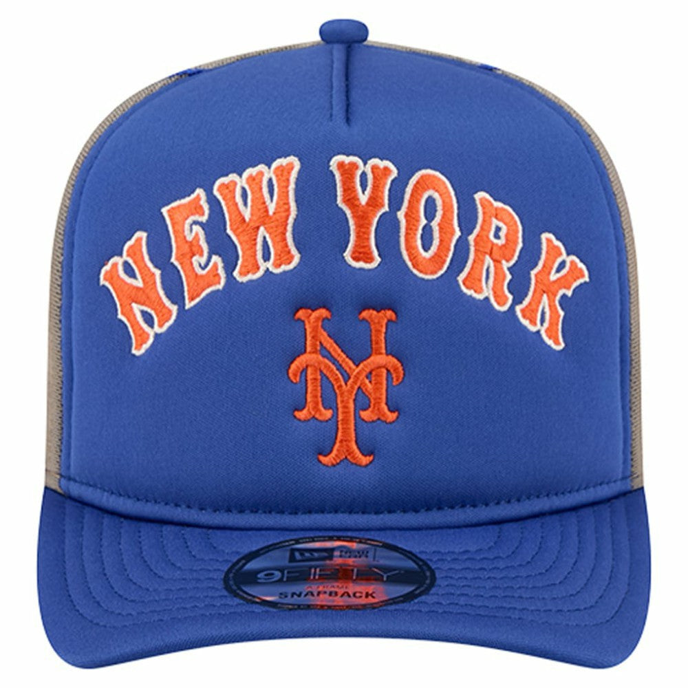 MLB New York Mets New Era Vintage Arched Foam Front 9FIFTY A-Frame Adjustable Trucker Hat