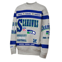 Youth Throwback All-Over Print Fleece Sweatshirt - Seattle Seahawks