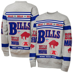 Youth Throwback All-Over Print Fleece Sweatshirt - Buffalo Bills