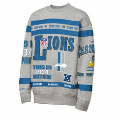 Youth Throwback All-Over Print Fleece Sweatshirt - Detroit Lions