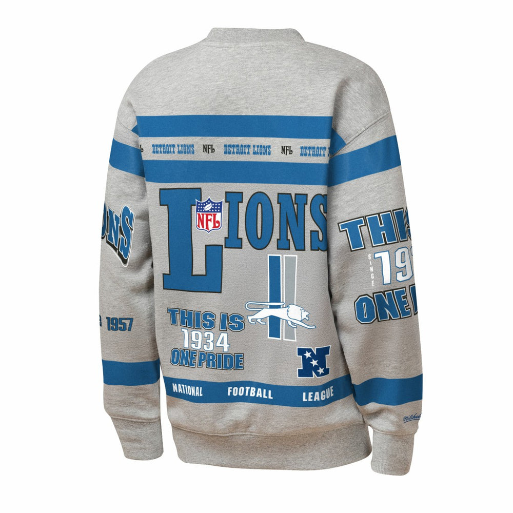 Youth Throwback All-Over Print Fleece Sweatshirt - Detroit Lions