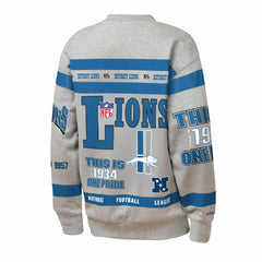 Youth Throwback All-Over Print Fleece Sweatshirt - Detroit Lions