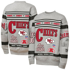 Youth Throwback All-Over Print Fleece Sweatshirt - Kansas City Chiefs