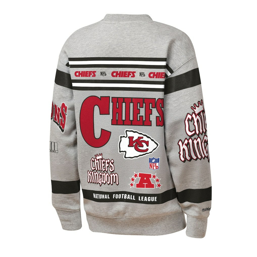 Youth Throwback All-Over Print Fleece Sweatshirt - Kansas City Chiefs