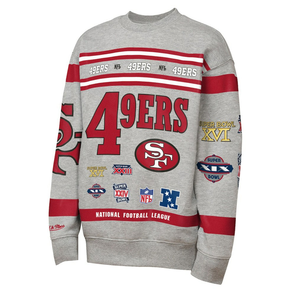 Youth Throwback All-Over Print Fleece Sweatshirt - San Francisco 49ers