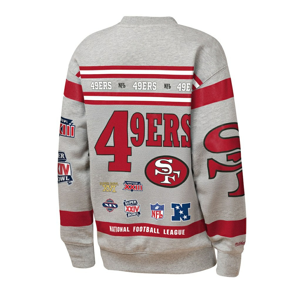 Youth Throwback All-Over Print Fleece Sweatshirt - San Francisco 49ers