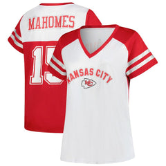 Patrick Mahomes  Women's Plus Size Bling V-Neck T-Shirt - Kansas City Chiefs