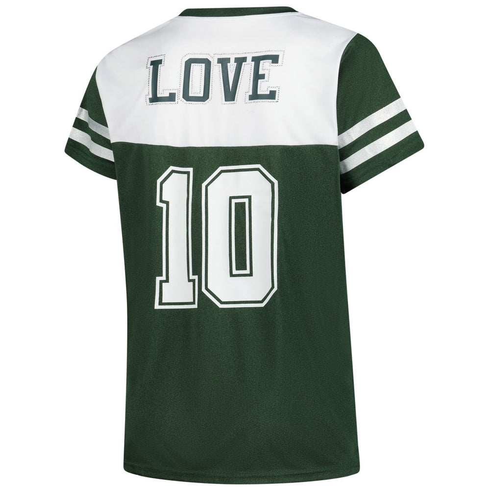 Jordan Love  Women's Plus Size Bling V-Neck T-Shirt - Green Bay Packers