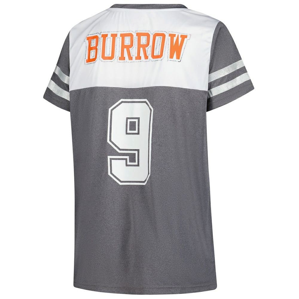Joe Burrow  Women's Plus Size Bling V-Neck T-Shirt - Cincinnati Bengals