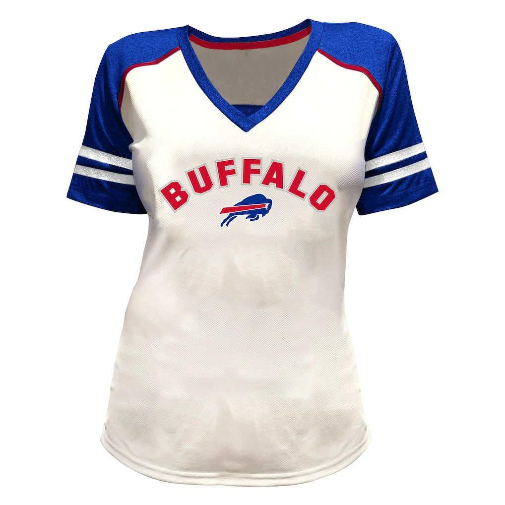 Josh Allen  Women's Plus Size Bling V-Neck T-Shirt - Buffalo Bills