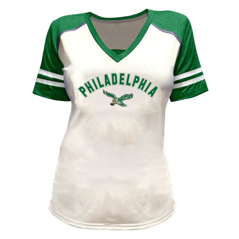 Saquon Barkley  Women's Plus Size Bling V-Neck T-Shirt - Philadelphia Eagles