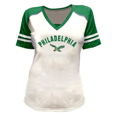 Saquon Barkley  Women's Plus Size Bling V-Neck T-Shirt - Philadelphia Eagles
