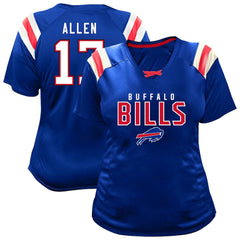 Josh Allen  Women's Plus Size Name & Number Raglan Lace V-Neck T-Shirt - Buffalo Bills