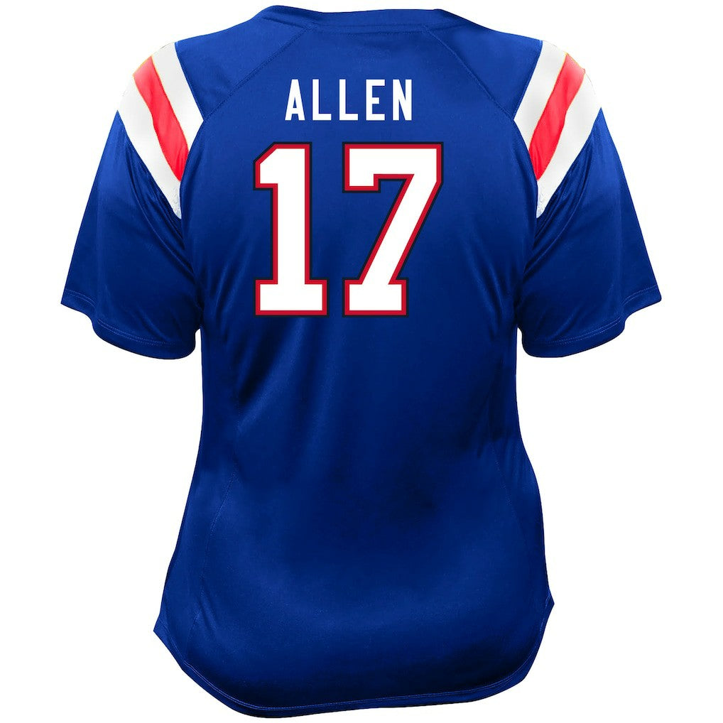 Josh Allen  Women's Plus Size Name & Number Raglan Lace V-Neck T-Shirt - Buffalo Bills