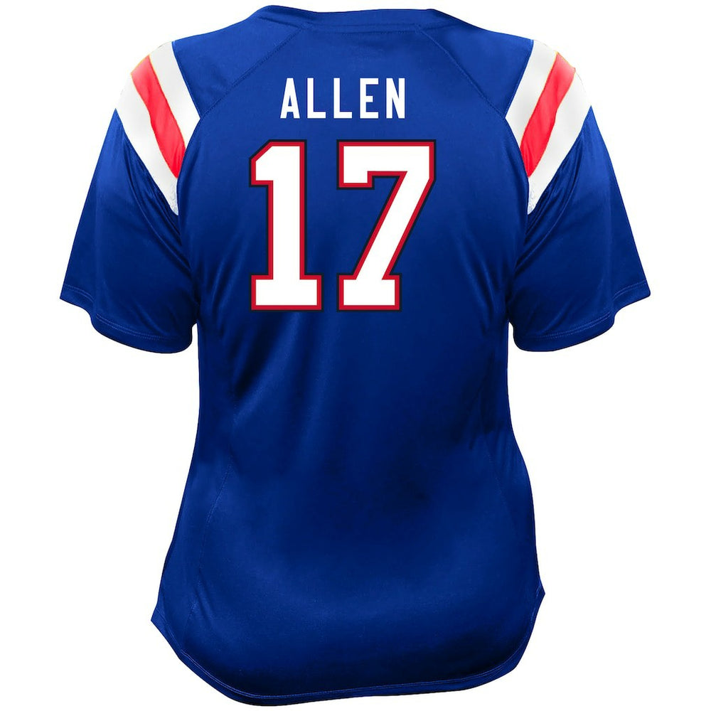 Josh Allen  Women's Plus Size Name & Number Raglan Lace V-Neck T-Shirt - Buffalo Bills