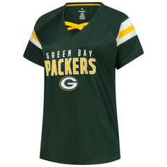 Jordan Love  Women's Plus Size Name & Number Raglan Lace V-Neck T-Shirt - Green Bay Packers