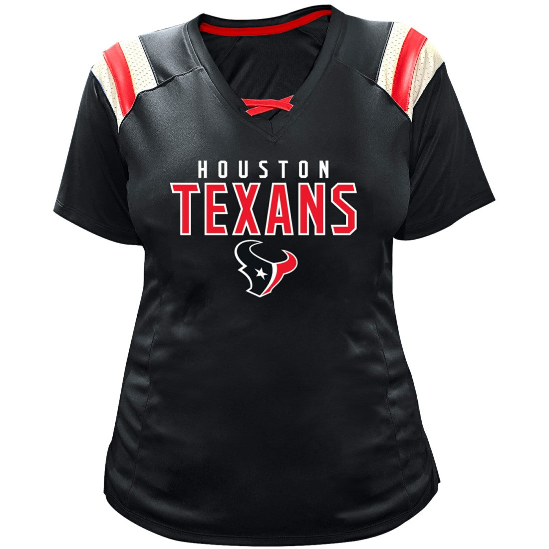 C.J. Stroud  Women's Plus Size Name & Number Raglan Lace V-Neck T-Shirt - Houston Texans