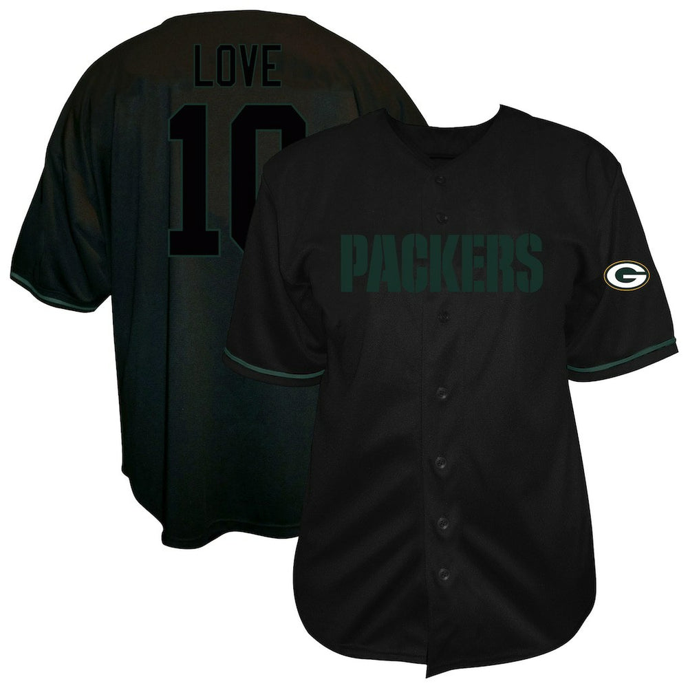 Jordan Love  Big & Tall Baseball Button-Up Shirt - Green Bay Packers