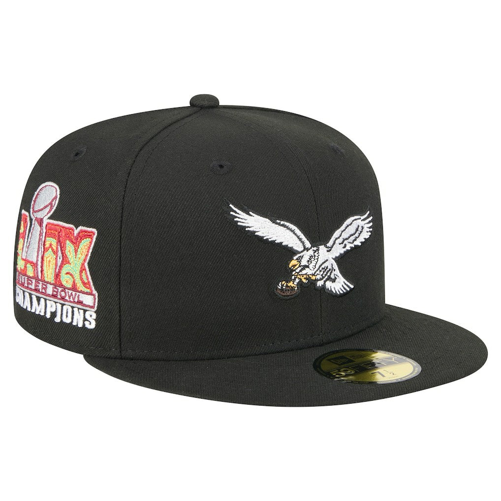 Super Bowl LIX Champions Historic Side Patch 59FIFTY Fitted Hat - Philadelphia Eagles