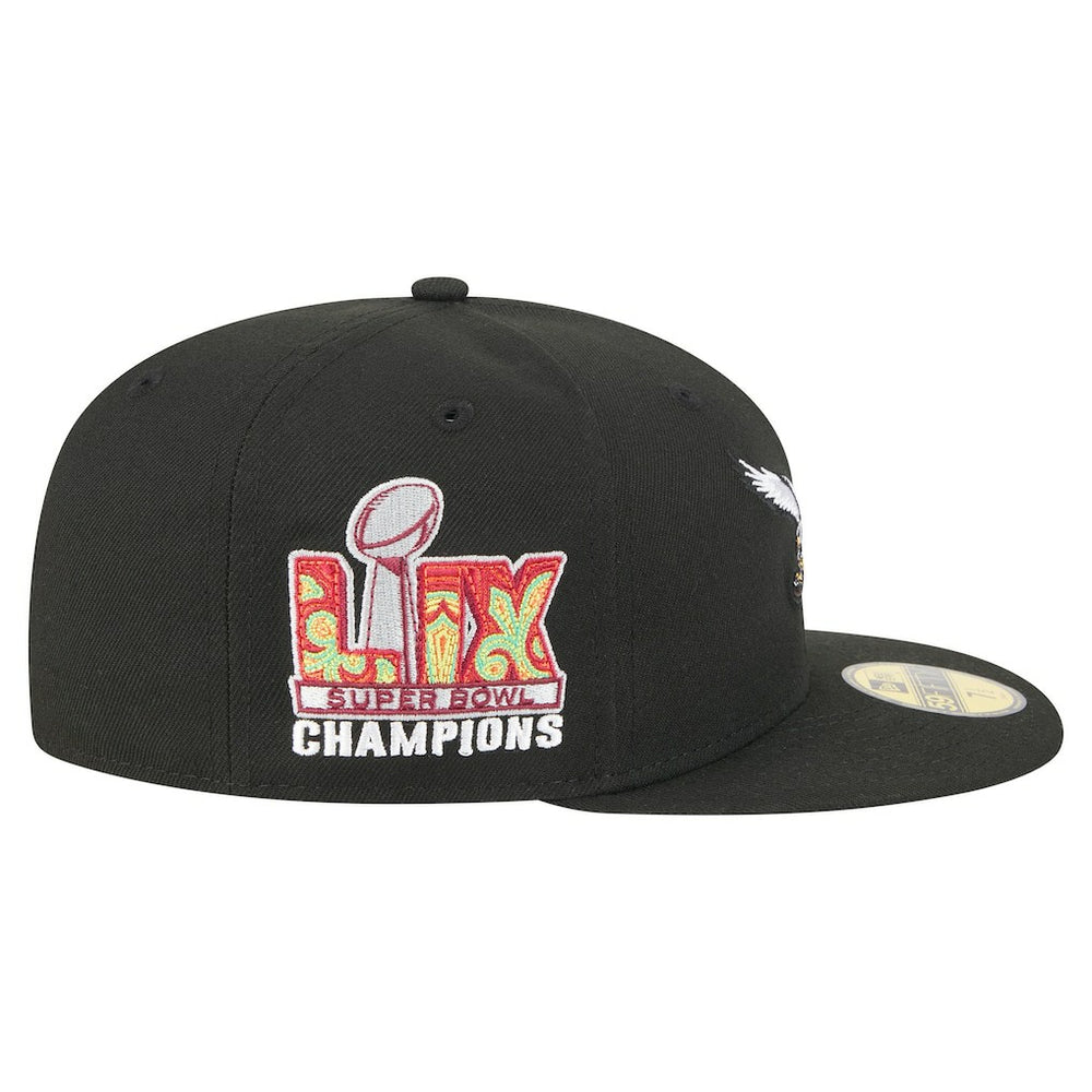 Super Bowl LIX Champions Historic Side Patch 59FIFTY Fitted Hat - Philadelphia Eagles