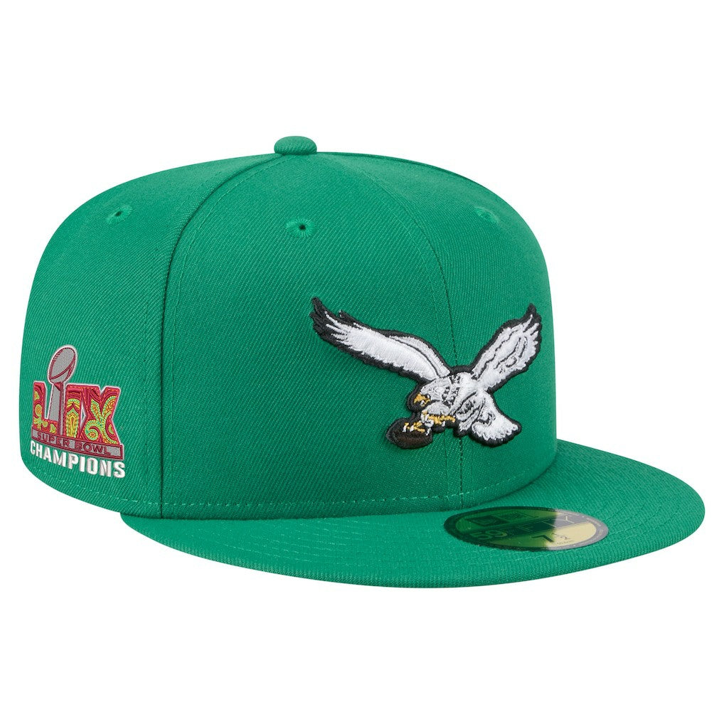 Super Bowl LIX Champions Historic Side Patch 59FIFTY Fitted Hat - Philadelphia Eagles