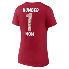 Women's Number 1 Mom Floral V-Neck T-Shirt - San Francisco 49ers
