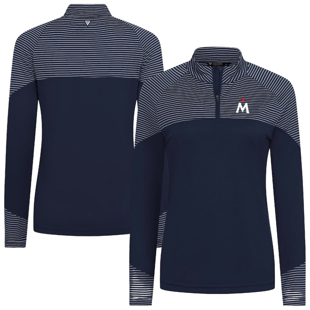 MLB Minnesota Twins Levelwear Women's Classic Stripes Insignia 2.0 Raglan Quarter-Zip Top