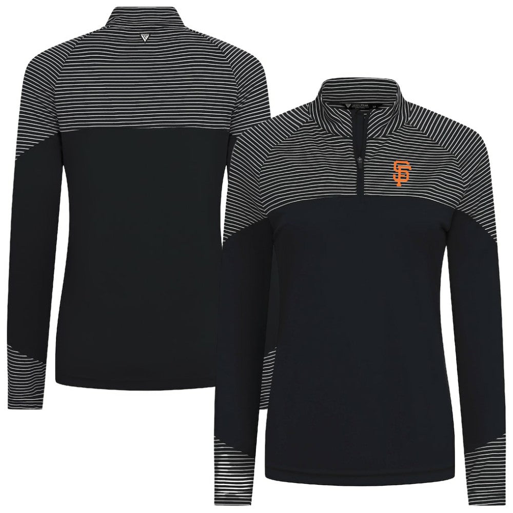 MLB San Francisco Giants Levelwear Women's Classic Stripes Insignia 2.0 Raglan Quarter-Zip Top