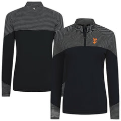 MLB San Francisco Giants Levelwear Women's Classic Stripes Insignia 2.0 Raglan Quarter-Zip Top