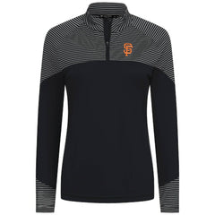 MLB San Francisco Giants Levelwear Women's Classic Stripes Insignia 2.0 Raglan Quarter-Zip Top