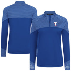 MLB Texas Rangers Levelwear Women's Classic Stripes Insignia 2.0 Raglan Quarter-Zip Top