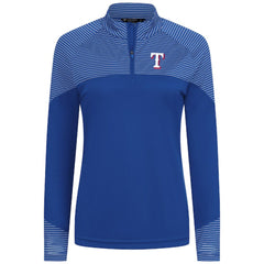 MLB Texas Rangers Levelwear Women's Classic Stripes Insignia 2.0 Raglan Quarter-Zip Top