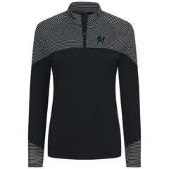 MLB Miami Marlins Levelwear Women's Classic Stripes Insignia 2.0 Raglan Quarter-Zip Top